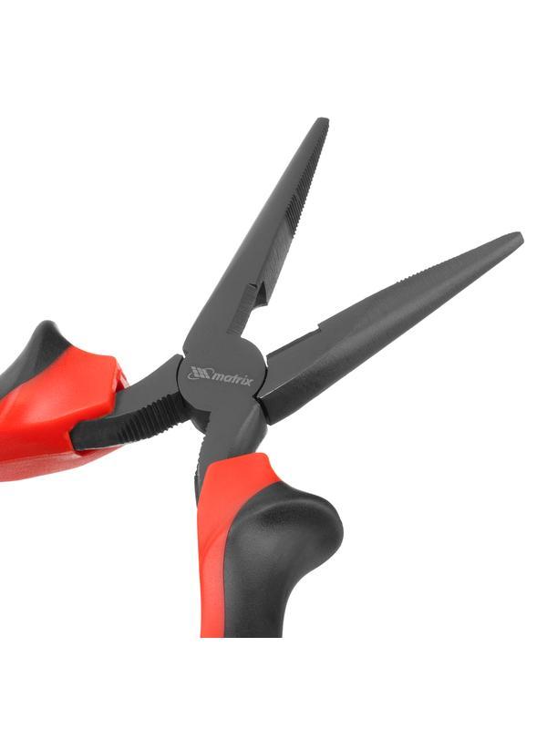 Длинногубцы прямые Black Nickel, 160 мм, двухкомпонентные рукоятки Matrix