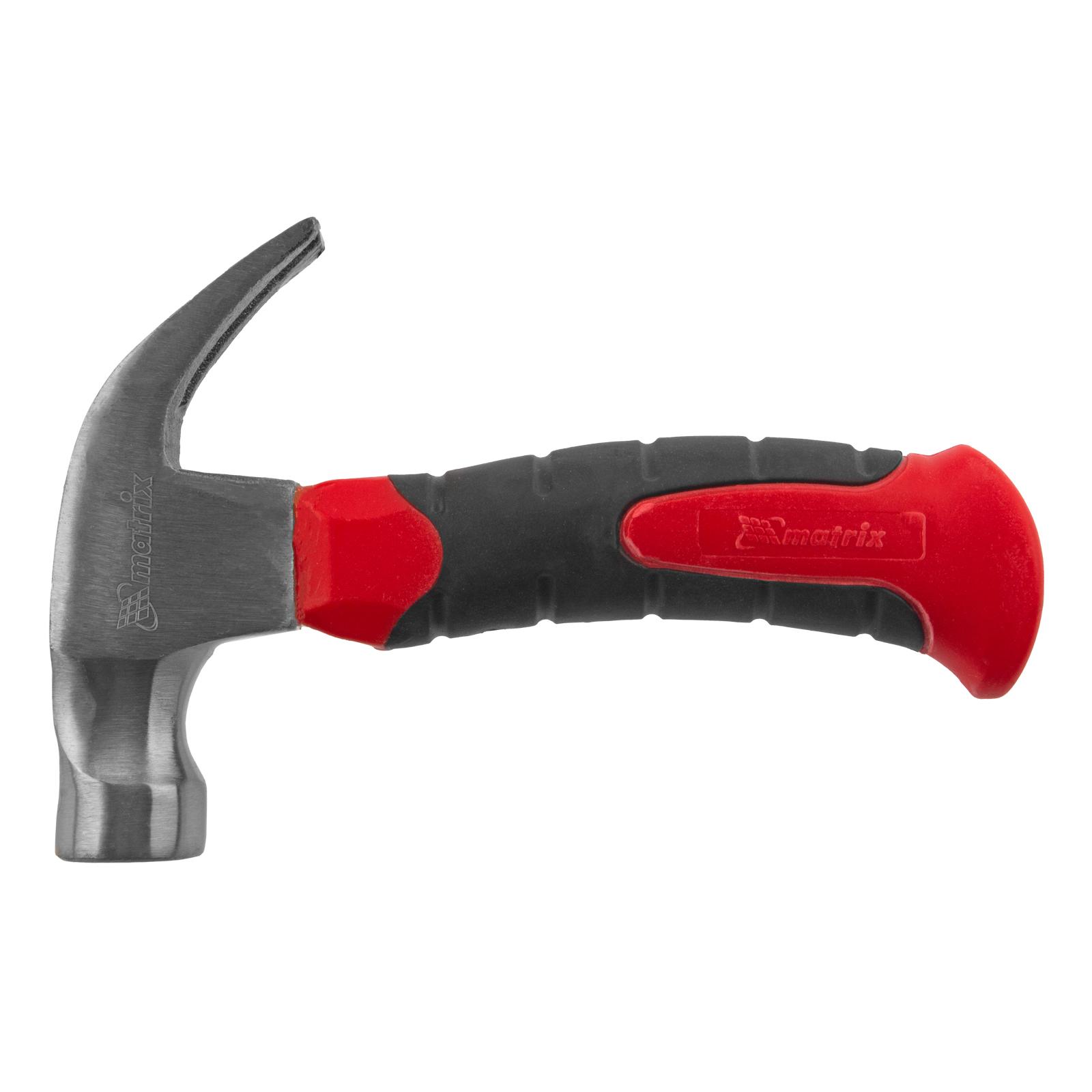 Молоток-гвоздодер мини, боек с магнитом, фибергласовая двухкомпонентная рукоятка, 250 г Matrix