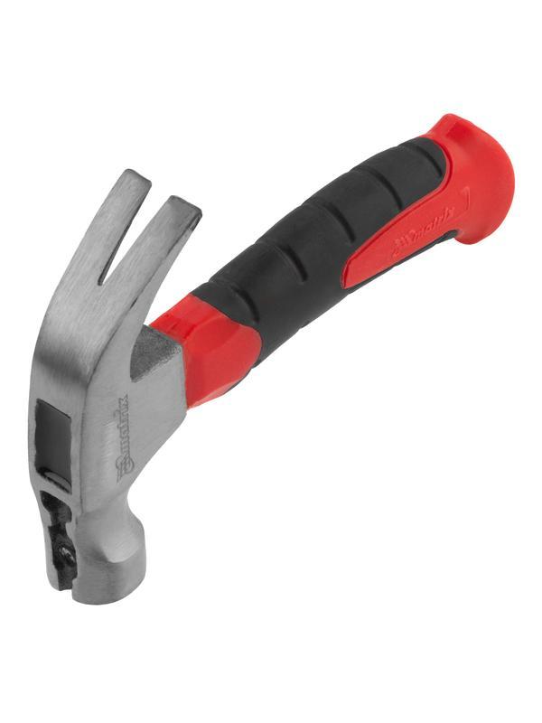 Молоток-гвоздодер мини, боек с магнитом, фибергласовая двухкомпонентная рукоятка, 250 г Matrix