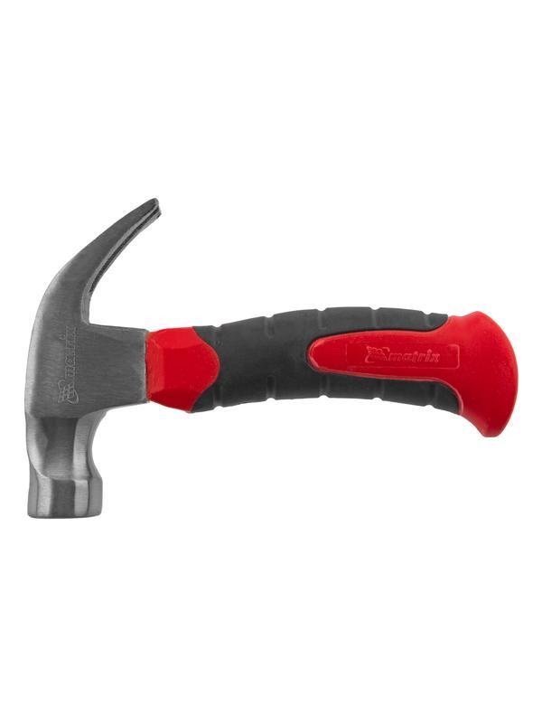 Молоток-гвоздодер мини, боек с магнитом, фибергласовая двухкомпонентная рукоятка, 250 г Matrix