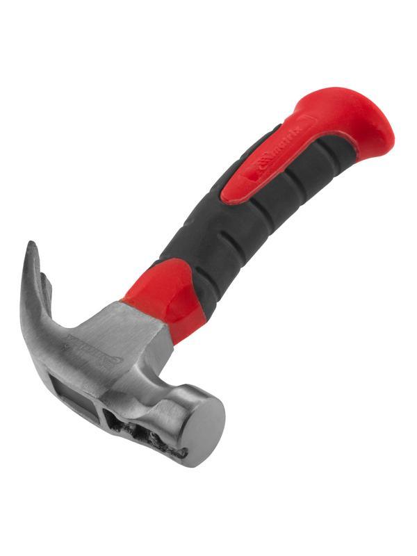 Молоток-гвоздодер мини, боек с магнитом, фибергласовая двухкомпонентная рукоятка, 250 г Matrix