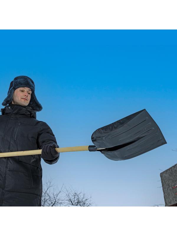 Лопата для уборки снега стальная эмалированная, 330 х 365 мм, без черенка, Россия, Сибртех