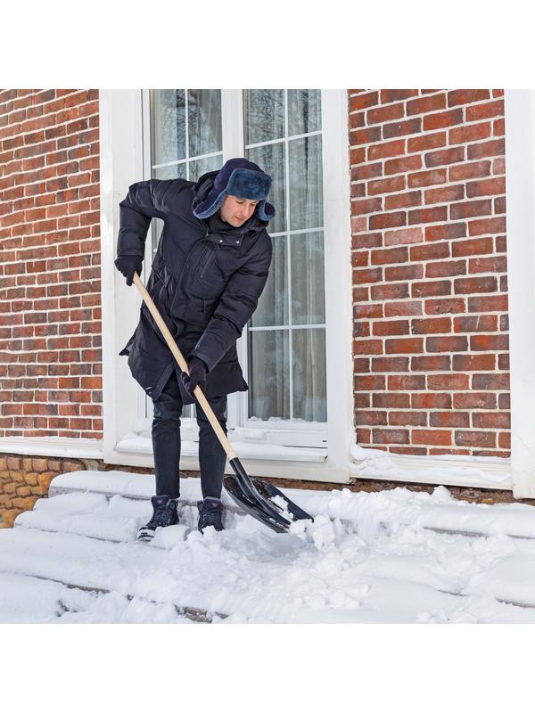 Лопата для уборки снега стальная эмалированная, 330 х 365 мм, без черенка, Россия, Сибртех
