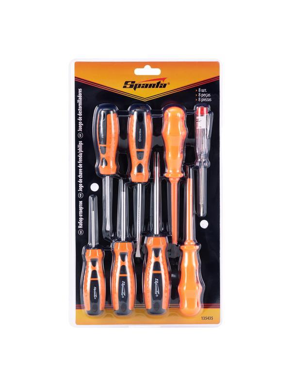 Набор отверток, PH, SL-5 шт, диэлектрические 2 шт, пробник на 220 В-1 шт, 8 шт Sparta