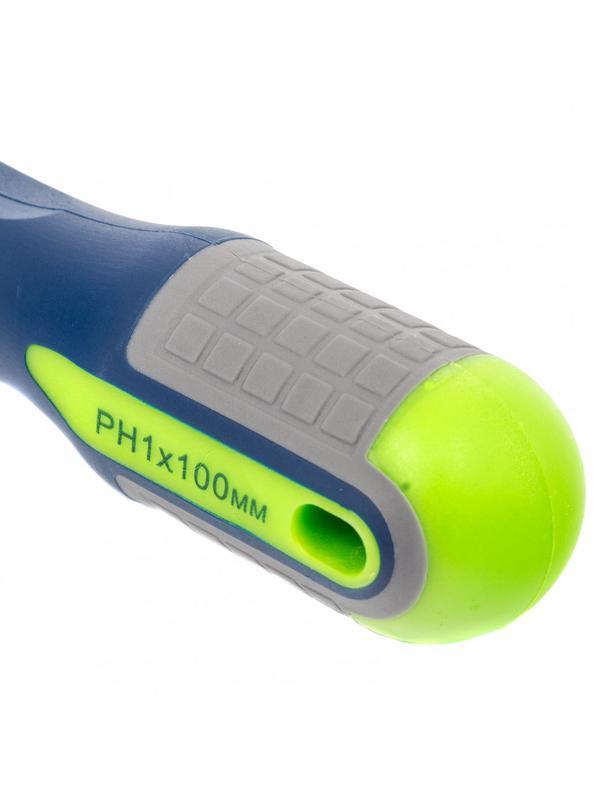 Отвертка, PH1 х 100 мм, CrV, трехкомпонентная рукоятка Сибртех