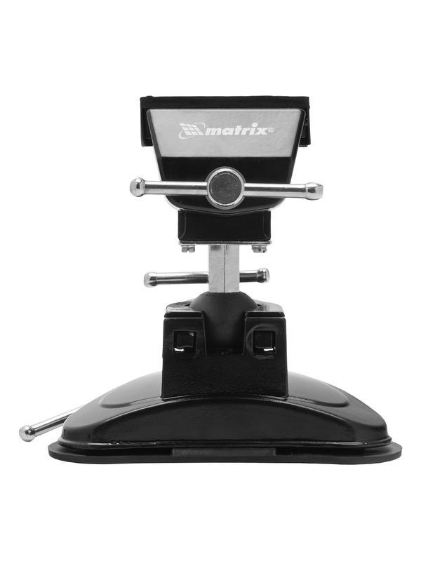 Тиски настольные, резиновая вакуумная присоска, шарнирный механизм, ширина рабочих губок 70 мм Matrix