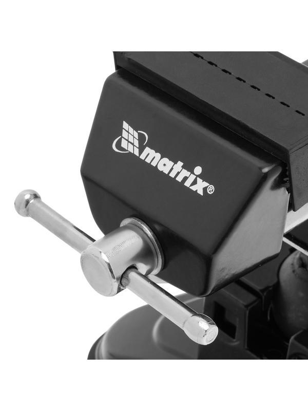 Тиски настольные, резиновая вакуумная присоска, шарнирный механизм, ширина рабочих губок 70 мм Matrix