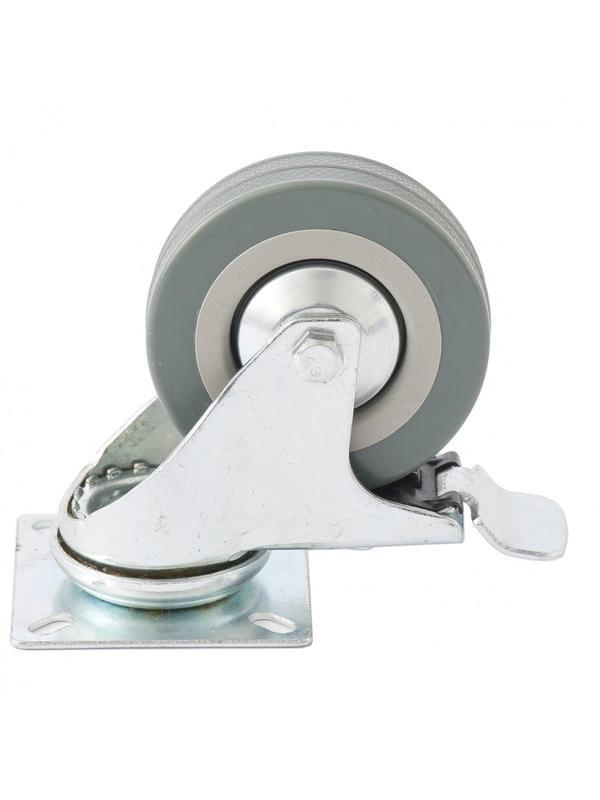 Колесо поворотное с тормозом D 75 мм, крепление  платформенное Сибртех