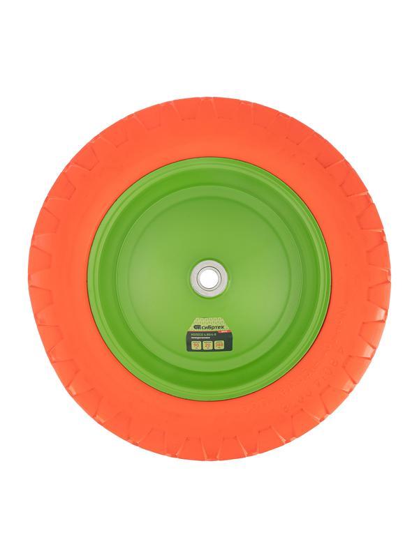 Колесо полиуретановое 4.80/4-8, длина оси 90 мм, подшипник 20 мм Сибртех