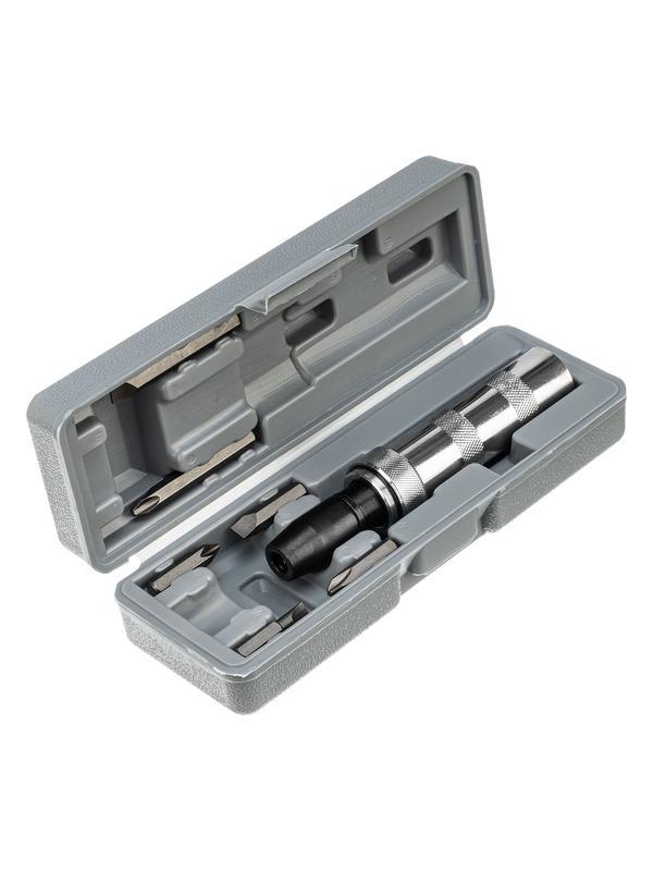 Отвертка ударно-поворотная 1/2, набор бит, 6 шт, пластиковый бокс Matrix