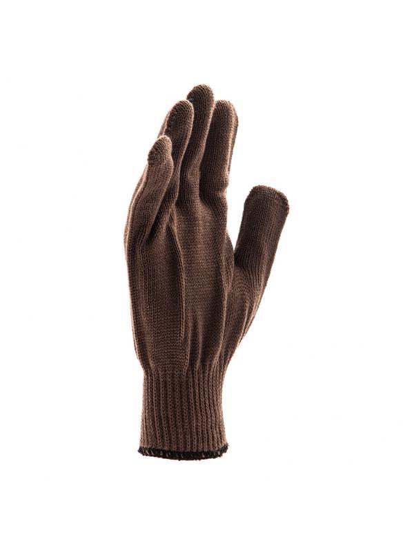 Перчатки трикотажные, акрил, коричневый, оверлок Россия Сибртех