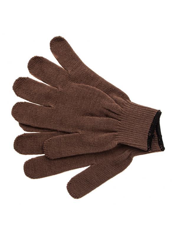 Перчатки трикотажные, акрил, коричневый, оверлок Россия Сибртех