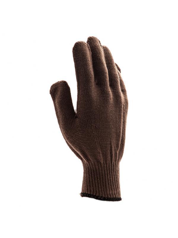 Перчатки трикотажные, акрил, коричневый, оверлок Россия Сибртех