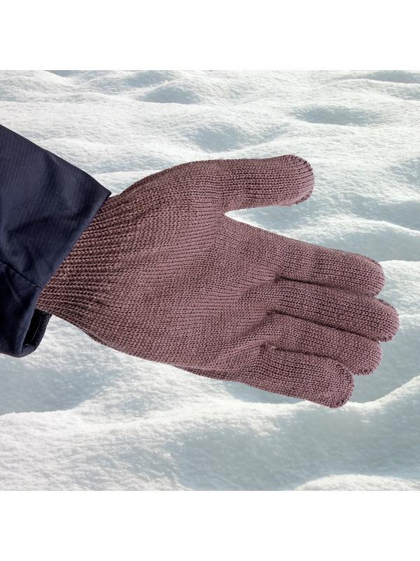 Перчатки трикотажные, акрил, коричневый, оверлок Россия Сибртех