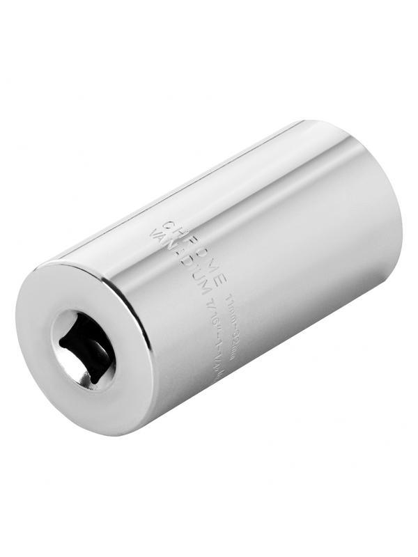 Головка торцевая многоразмерная 11-32 мм, под квадрат 1/2, CrV, хромированная Gross