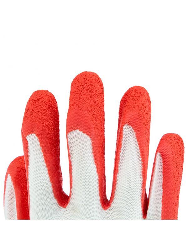 Перчатки полиэфирные с рельефным покрытием из нат латекса, 15 класс вязки, 57 г Россия Сибртех