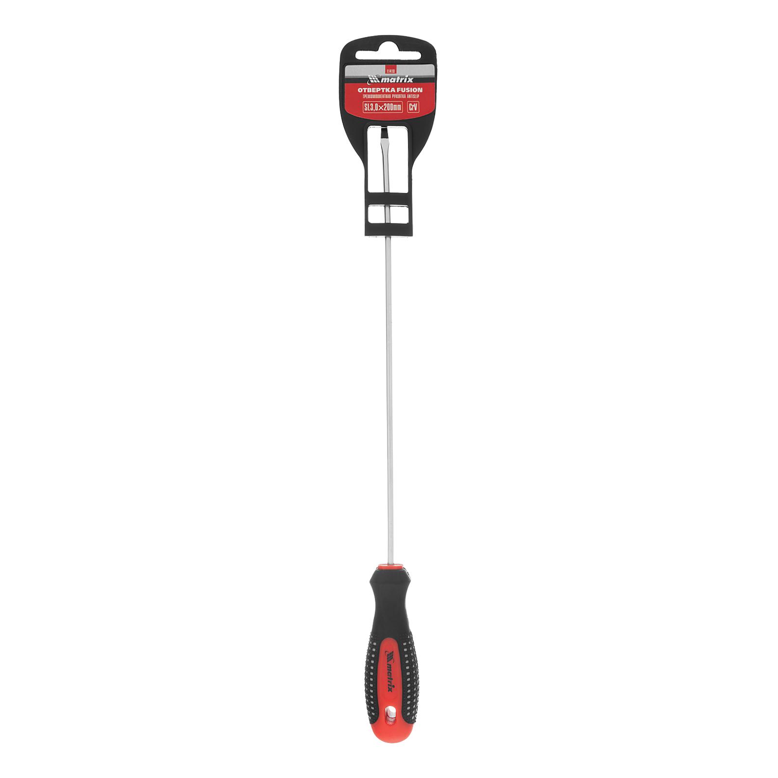 Отвертка Fusion, SL3 х 200 мм, CrV, трехкомпонентная рукоятка 