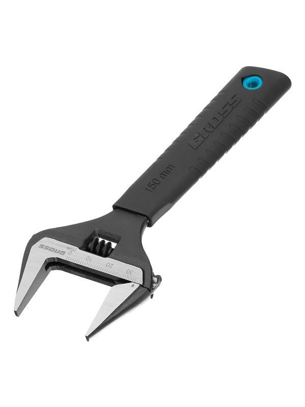 Ключ разводной, 150 мм, CrV, тонкие губки, защитные насадки Gross