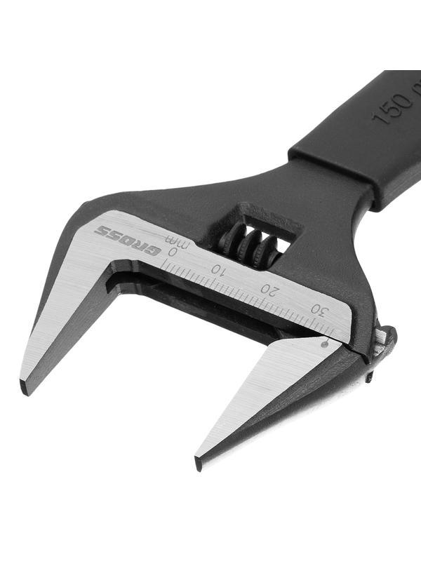 Ключ разводной, 150 мм, CrV, тонкие губки, защитные насадки Gross