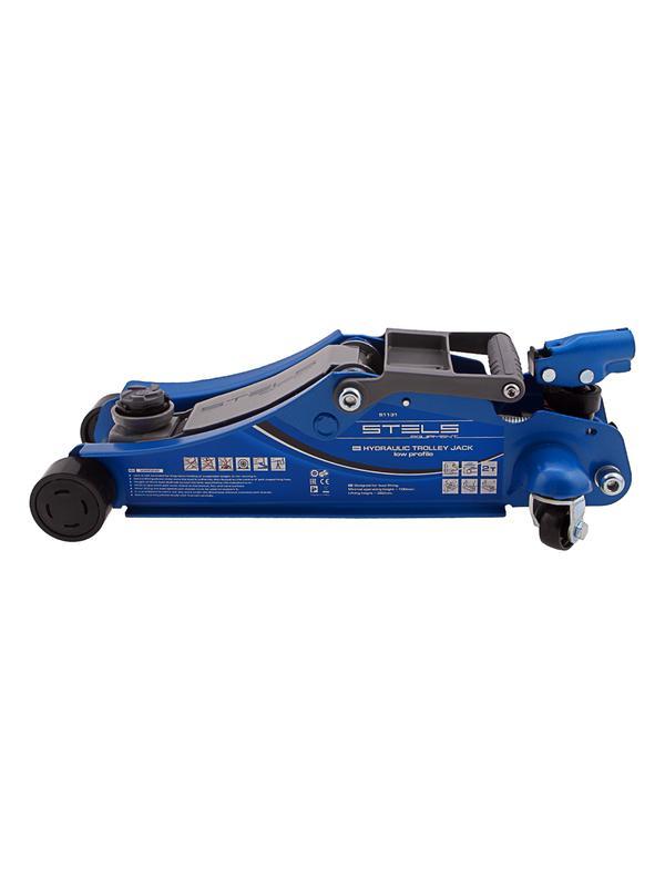 Домкрат гидравлический подкатной, поворотная рукоятка, 2 т, Low Profile, 100-350 мм Stels