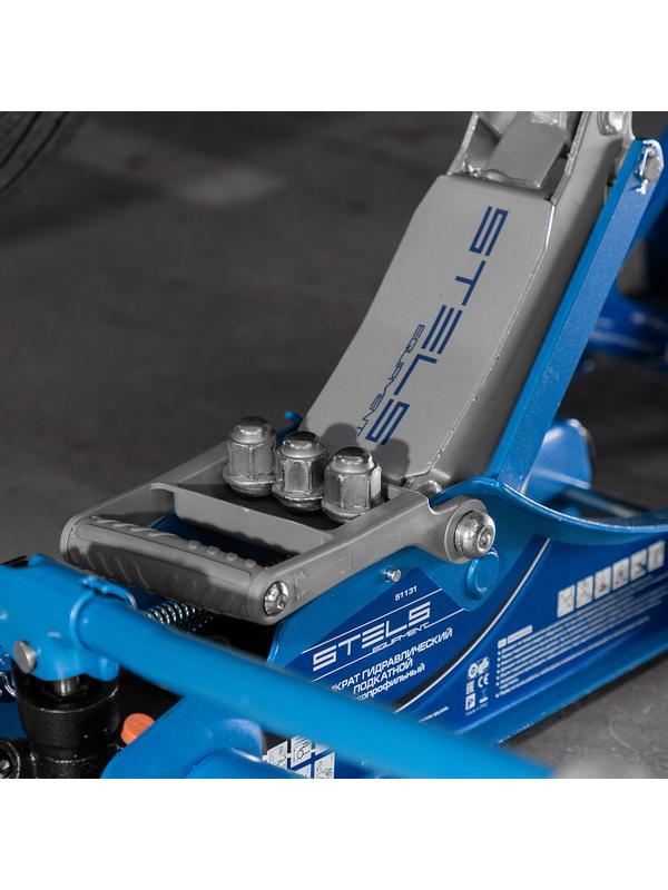 Домкрат гидравлический подкатной, поворотная рукоятка, 2 т, Low Profile, 100-350 мм Stels