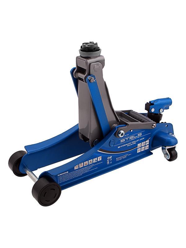 Домкрат гидравлический подкатной, поворотная рукоятка, 2 т, Low Profile, 100-350 мм Stels