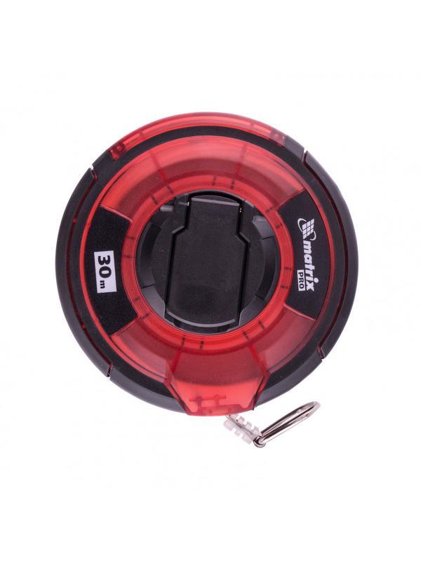 Рулетка геодезическая 30 м х 12,5 мм, закрытый корпус, стальная лента, односторонняя шкала, Pro Matrix