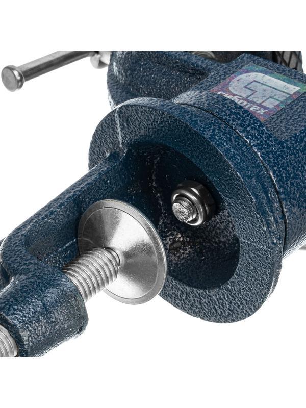 Тиски слесарные, настольные, поворотные, ширина рабочих губок 65 мм, наковальня Сибртех