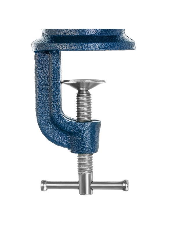 Тиски слесарные, настольные, поворотные, ширина рабочих губок 65 мм, наковальня Сибртех