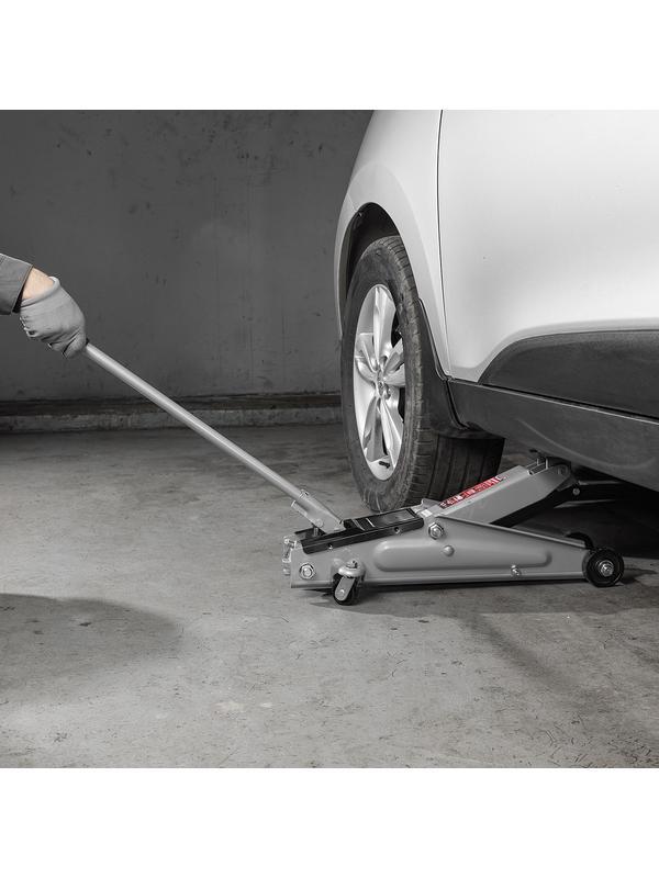 Домкрат гидравлический подкатный, 3 т, высота подъема 130-410 мм Matrix