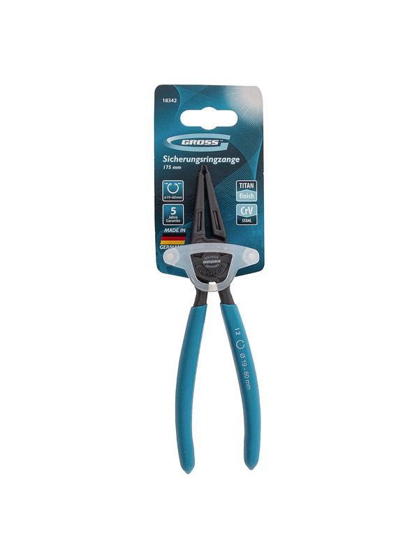 Съемник, 175 мм, для внутренних стопорных колец (19-60 мм), прямые губки (сжим) Gross