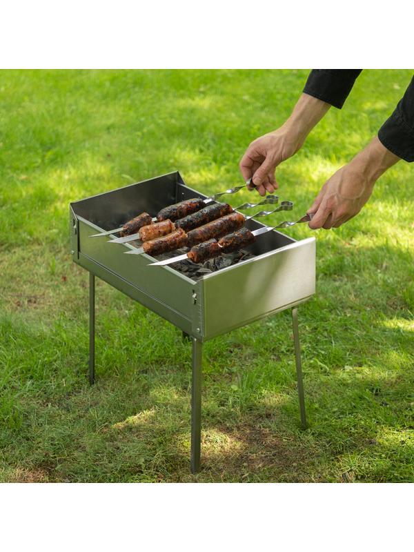 Мангал-дипломат в сумке 410 x 280 x 125, 1.5 мм, 6 шампуров в комплекте, Россия Camping Palisad