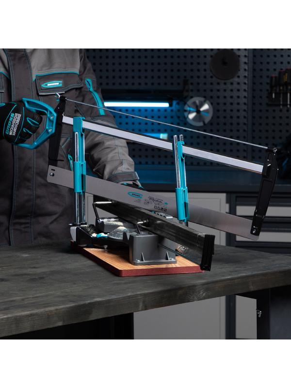 Стусло прецизионное, двухплоскостное, пила 600 мм, две прижимные струбцины, ограничительный упор Gross