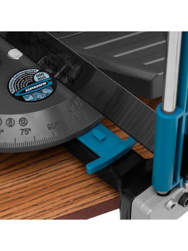 Стусло прецизионное, двухплоскостное, пила 600 мм, две прижимные струбцины, ограничительный упор Gross