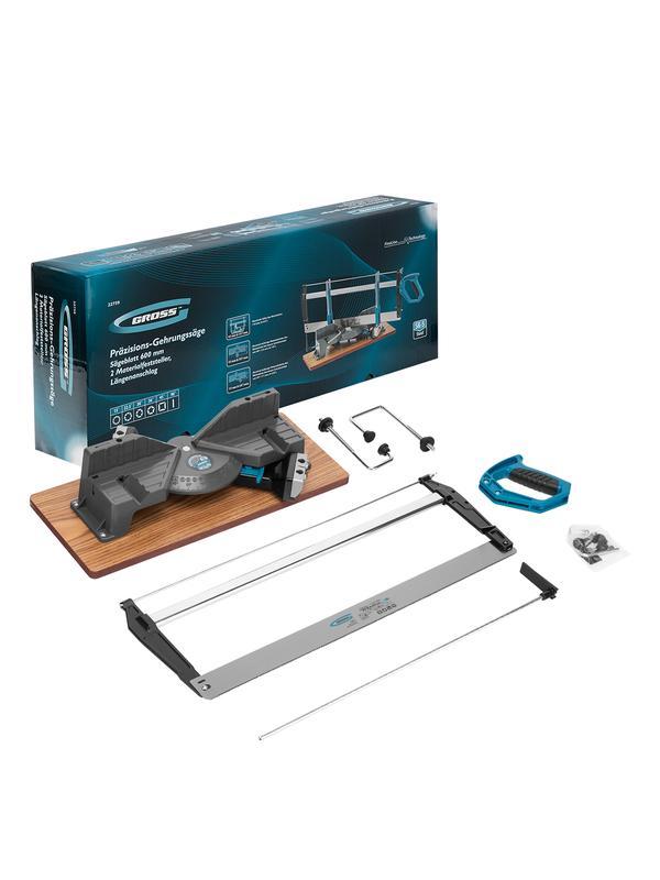 Стусло прецизионное, двухплоскостное, пила 600 мм, две прижимные струбцины, ограничительный упор Gross