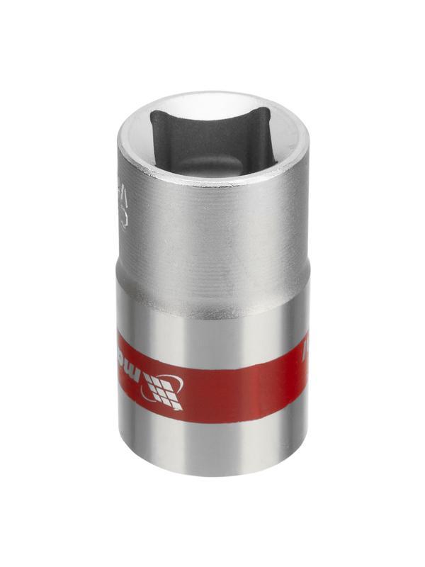 Головка торцевая, 16 мм, шестигранная, CrV, под квадрат 1/2, хромированная Matrix