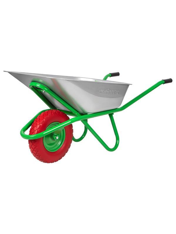 Тачка садово-строительная с PU колесом, грузоподъемность 180 кг, объем 90 л Сибртех