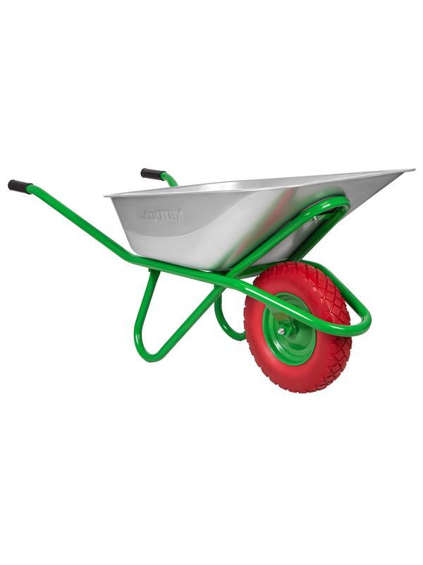 Тачка садово-строительная с PU колесом, грузоподъемность 180 кг, объем 90 л Сибртех