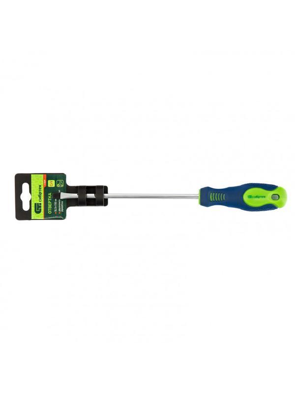 Отвертка, SL5 х 150 мм, CrV, двухкомпонентная рукоятка Сибртех