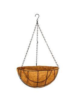 Кашпо подвесное с вкладышем из коковиты, полукруглое D 35 Palisad