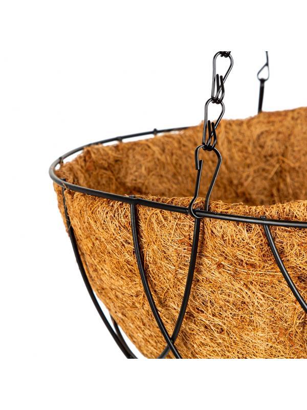 Кашпо подвесное с вкладышем из коковиты, полукруглое D 35 Palisad