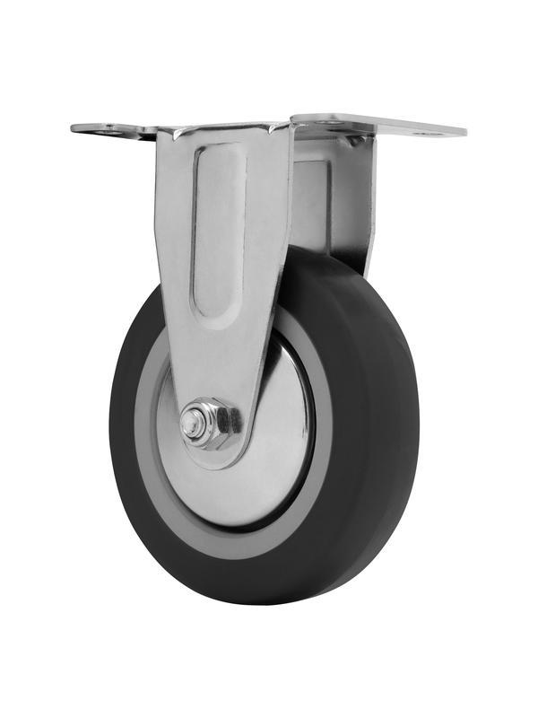 Колесо неповоротное D 100 мм, крепление  платформенное Сибртех