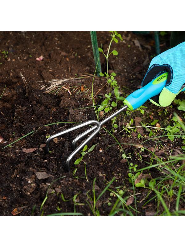 Рыхлитель 3 - зубый, 80 х 310 мм, нержавеющая сталь, двухкомпонентная рукоятка, Premium Plus, Palisad