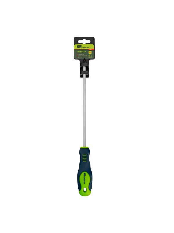 Отвертка, PH2 х 200 мм, CrV, двухкомпонентная рукоятка Сибртех