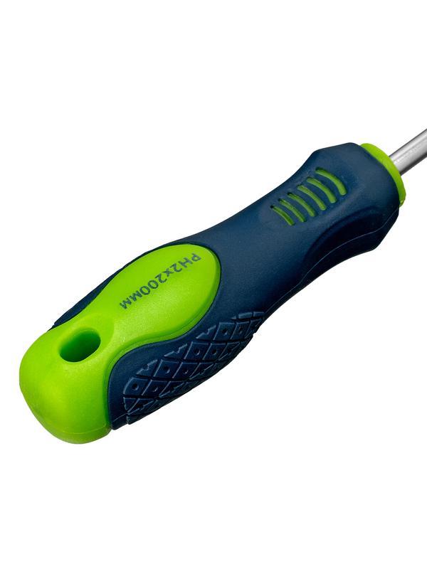 Отвертка, PH2 х 200 мм, CrV, двухкомпонентная рукоятка Сибртех