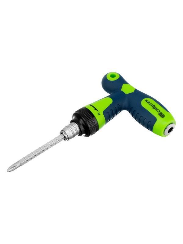 Отвертка реверсивная Т-образная комбинированная PH2/SL6, CrV Сибртех