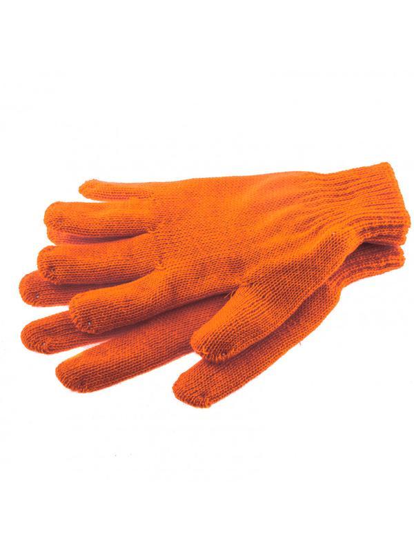 Перчатки трикотажные, акрил, двойные, оранжевый, двойная манжета Россия Сибртех
