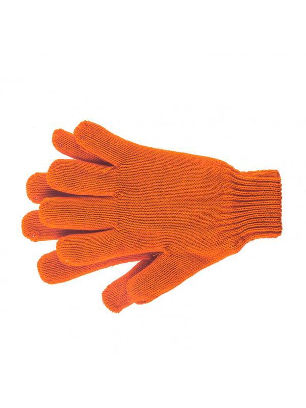 Перчатки трикотажные, акрил, двойные, оранжевый, двойная манжета Россия Сибртех