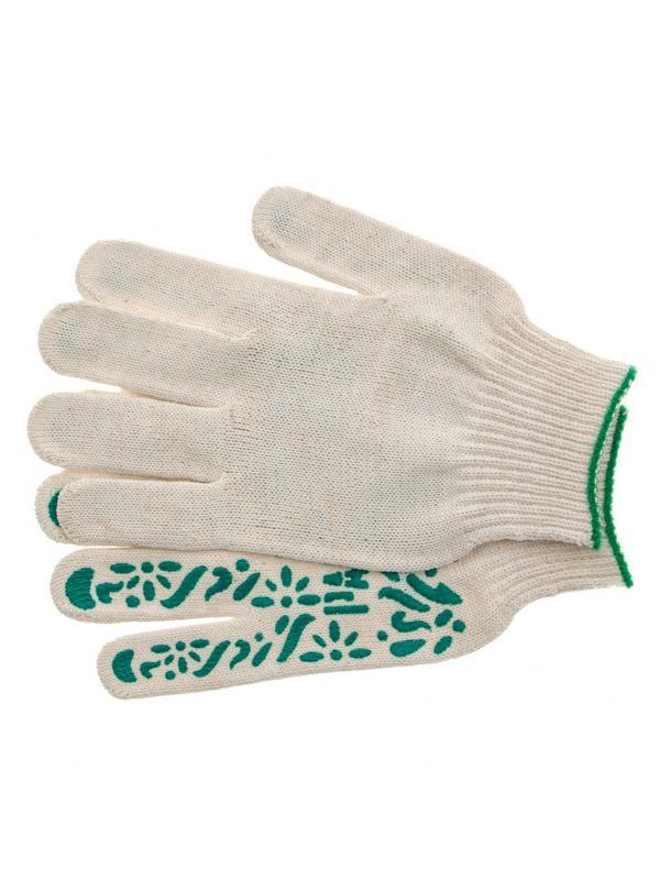 Перчатки садовые х/б, ПВХ покрытие, 