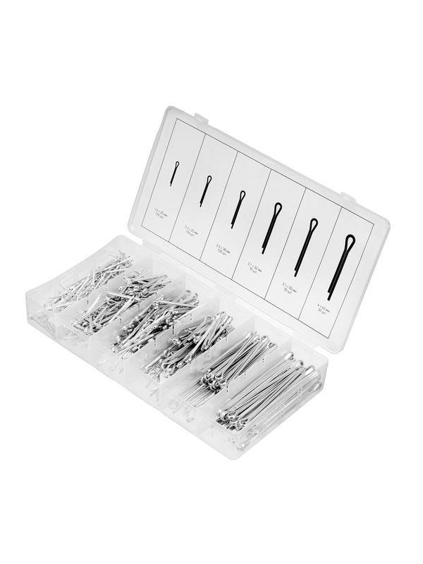 Набор шплинтов, S головки х L: 1.6 х 25.2, 3 х 25.2, 3 х 38, 3, 1 х 32, 3, 1 х 50.4 х 63 мм, 555 предметов Сибртех